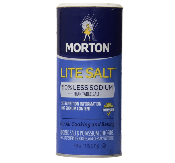 Morton Lite Salt, With Half The Sodium Of Table Salt, 11 oz