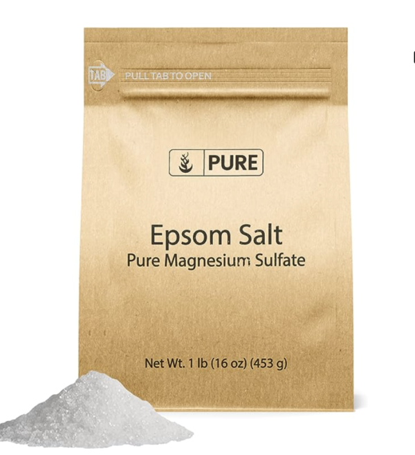 Pure Original Ingredients Epsom Salt (1 lb) Pure Magnesium Sulfate, Food Grade, Soaking Solution