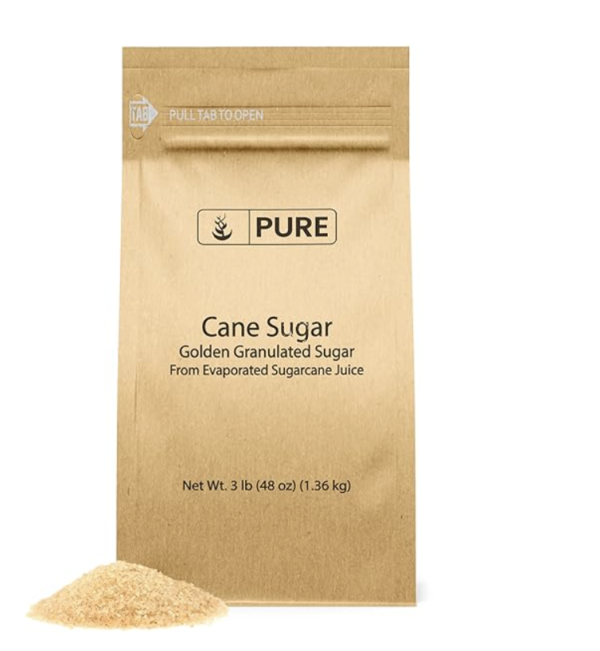 Pure Original Ingredients Cane Sugar (3 lb), Baking, Kitchen Staple, Always Pure, No Additives or Fillers