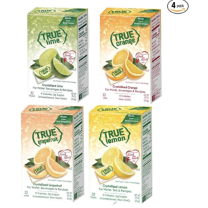 True Lemon, Lime, Orange & Grapefruit 32ct Boxes Sampler Pack (4 packs)